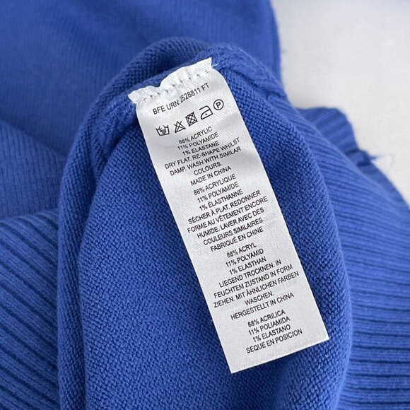 French Connection Sweater Babysoft Raglan Sleeve Pullover Crew Neck Blue Large - Picture 6 of 9